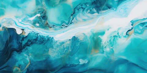 Fototapeta na wymiar Turquoise white liquid that is flowing