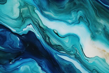 Turquoise liquid that is flowing