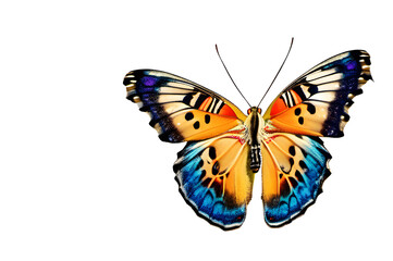 Obraz premium Butterfly with multicolored wings on a transparent background