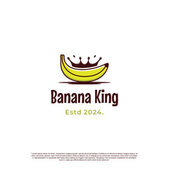 Banana king logo, banana chocolate logo design concept