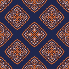 Ikat Flower Pattern Ethnic Geometric native tribal boho motif aztec textile fabric carpet mandalas African