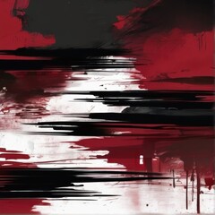 Dark red and black contemporary painting with splashes, grunge background. Modern poster for room decoration