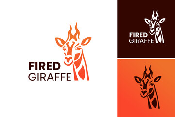 Logo design for Fire Giraffe organization. Suitable for branding, merchandise, signage, social media, and event materials of fire-related business.
