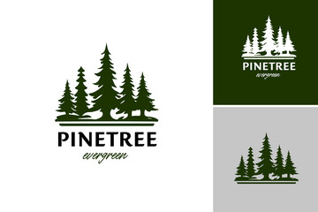 Closeup of a pine tree logo design template. perfect for nature-themed designs, wilderness concepts, and outdoor-related projects needing a unique touch.