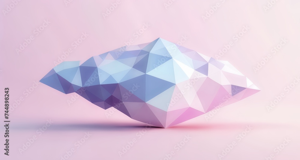 Poster  Modern geometric design on a soft pink background