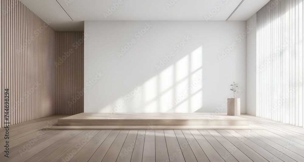 Poster  Modern minimalist interior with natural light