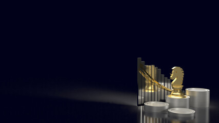 The unicorn chess for Business concept 3d rendering.