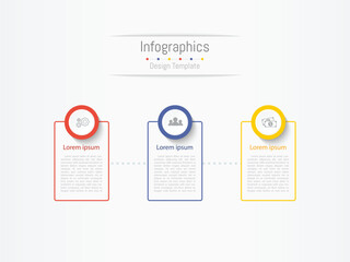 Infographic 3 options design elements for your business data. Vector Illustration.
