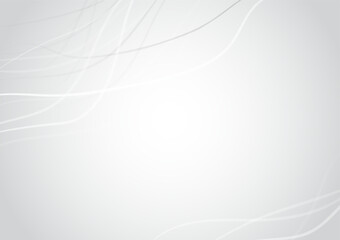 Abstract gray background with dynamic wave line and soft light. Vector illustration