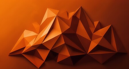  Abstract geometric art on orange background - obrazy, fototapety, plakaty