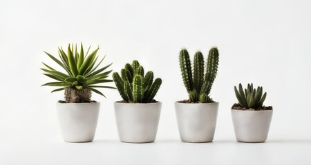  A quartet of succulents in minimalist pots