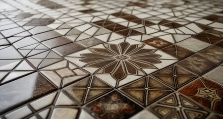  Elegant geometric mosaic tile floor