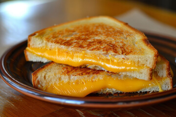 A grilled cheese sandwich. melted cheese and toast