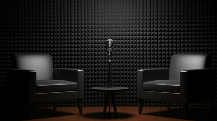 podcast interview talk show room copy space background