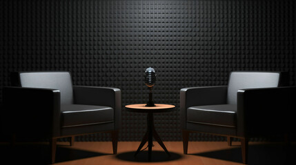 interview talk show room copy space background