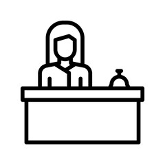 Reception icon set style collection in line, solid, flat, flat line style on white background