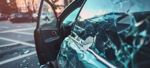 Car accident, crashes injuries, and fatalities on the common road, car safety, and driver errors.
 - obrazy, fototapety, plakaty