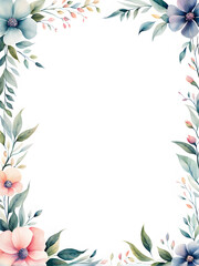 Fototapeta na wymiar floral-frame-minimalist-style-watercolor-floating-in-void-subtle-gradients-in-flora-emphasis