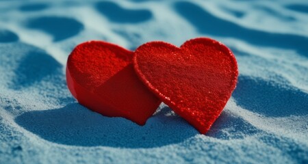 Fototapeta premium Love's footprint on the beach