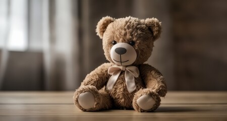  Cute teddy bear with a smile, ready for a hug!