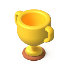 golden trophy cup 3d simple