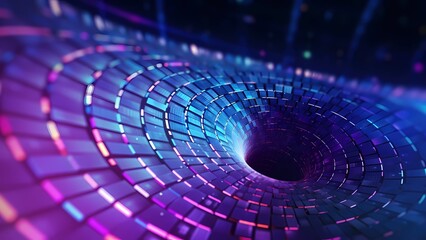 Circular Digitized Dazzling Fragments Abstract Background