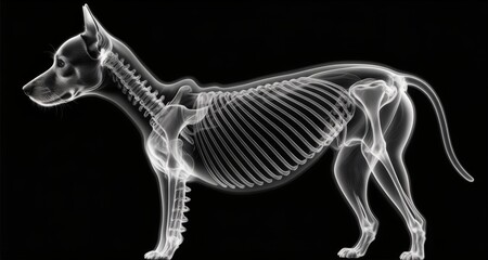 Obraz premium An X-ray of a dog's skeletal structure