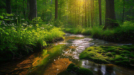 Tranquilidade na Floresta Yoga Meditação e Natureza em Harmonia - obrazy, fototapety, plakaty