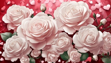 Seamless rose and flower decoration for wall or background decoration.