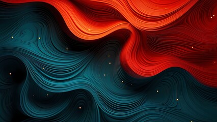 Red And Green Abstract Wave Bending Graphic Background