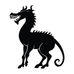 black and white dragon silhouette