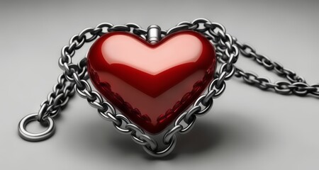  Elegant Red Heart Pendant, Symbol of Love and Affection