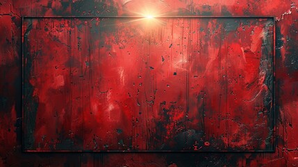 Abstract red background or paper with bright center spotlight and black vignette frame with vintage grunge background. black paper texture light red graphic art outline design - obrazy, fototapety, plakaty
