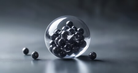  Elegant spheres in a glass bowl, perfect for a minimalist still life
