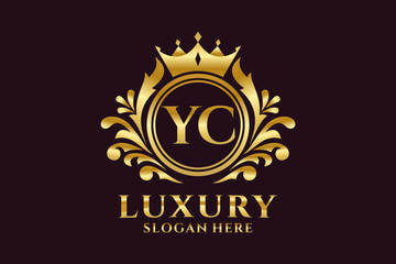 Initial YC Letter Royal Luxury Logo template in vector art for luxurious branding projects and other vector illustration.