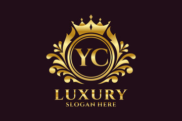 Initial YC Letter Royal Luxury Logo template in vector art for luxurious branding projects and other vector illustration.