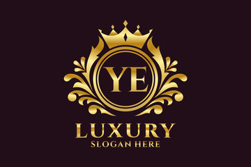 Initial YE Letter Royal Luxury Logo template in vector art for luxurious branding projects and other vector illustration.