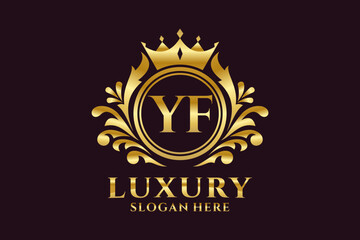 Initial YF Letter Royal Luxury Logo template in vector art for luxurious branding projects and other vector illustration.