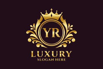 Initial YR Letter Royal Luxury Logo template in vector art for luxurious branding projects and other vector illustration.