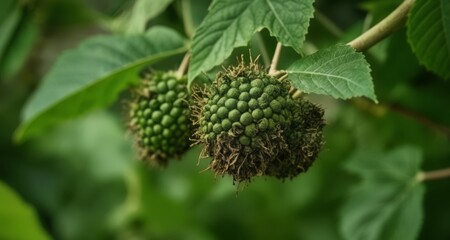  Nature's bounty - Fresh, unripe berries on the vine