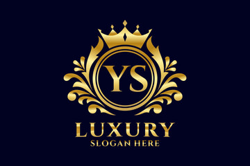 Initial YS Letter Royal Luxury Logo template in vector art for luxurious branding projects and other vector illustration.