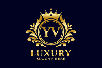 Initial YV Letter Royal Luxury Logo template in vector art for luxurious branding projects and other vector illustration.