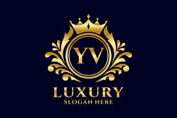 Initial YV Letter Royal Luxury Logo template in vector art for luxurious branding projects and other vector illustration.