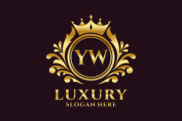 Initial YW Letter Royal Luxury Logo template in vector art for luxurious branding projects and other vector illustration.