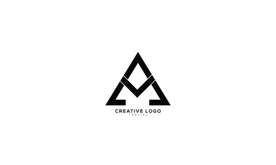 AM MA Abstract initial monogram letter alphabet logo design