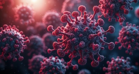 Fototapeta na wymiar Viral outbreak - A microscopic view of a pandemic threat