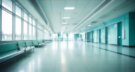 Obraz premium Modern, spacious lobby with ample seating and natural light