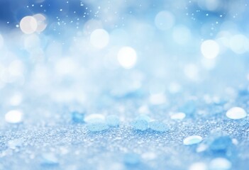 Blue christmas background with snowflakes and sparkles. Generative AI.