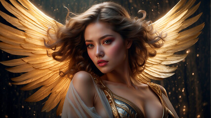 Beleza celestial, mulheres angelicais, pureza e graça, celestial - obrazy, fototapety, plakaty
