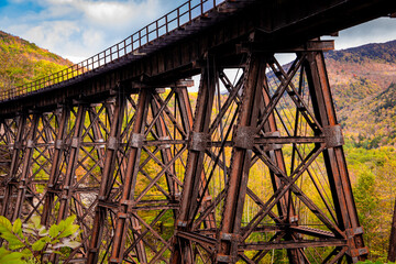 Frankenstein Trestle Crawford Notch NH in the fall
